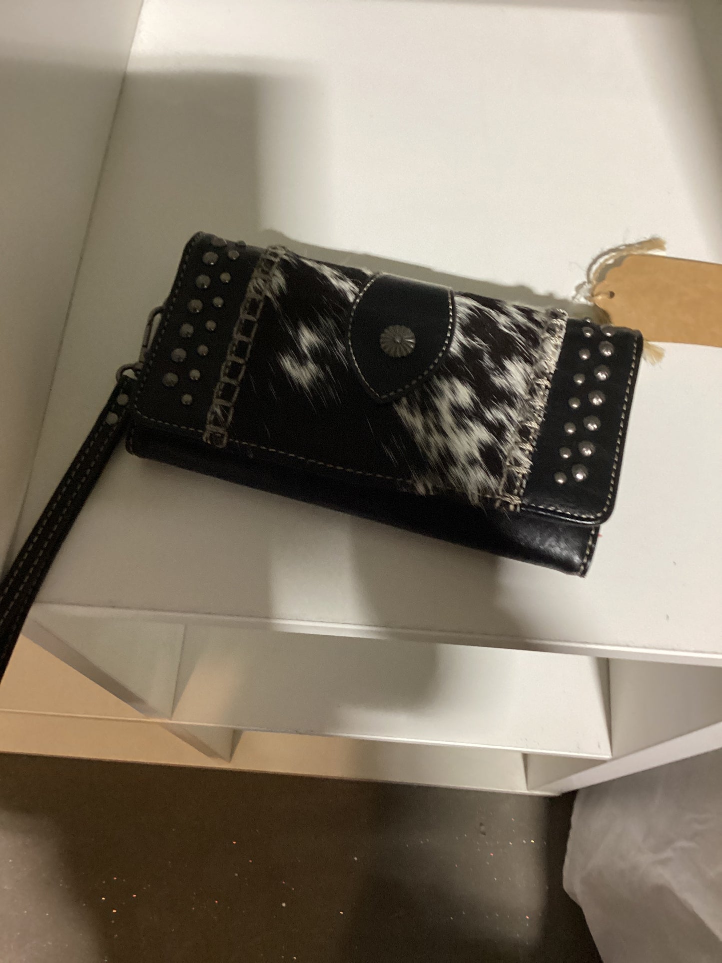 Black cow hide wallet