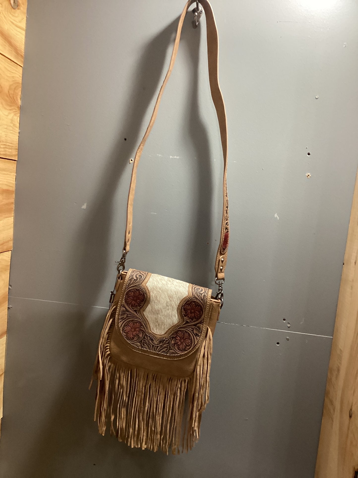 Brown Trinity ranch fold over crossbody